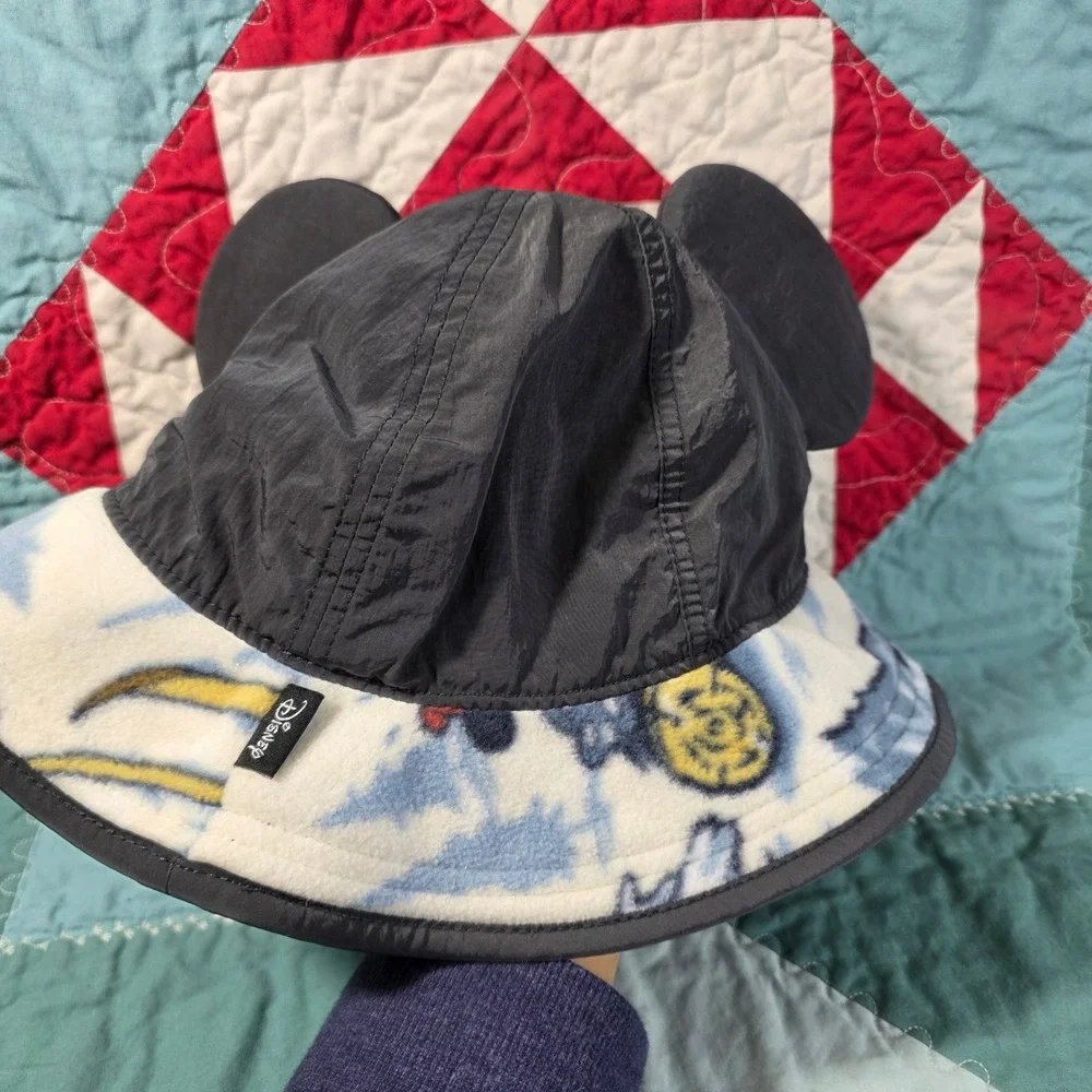 Columbia Disney Bucket Hat Kids Toddler O/S Black Excellent Mickey Ears Fleece